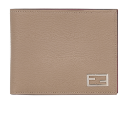 Fendi Bi-Fold Wallet, Leather, Taupe/Red, 07975030, DB/B, 3*